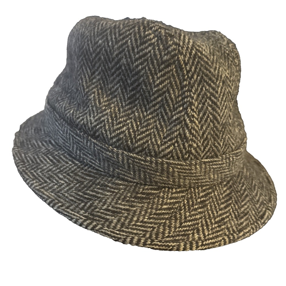 Vintage Dorfman Pacific Scala Classico Grey Dress Medium Hat Wool Herringbone‎